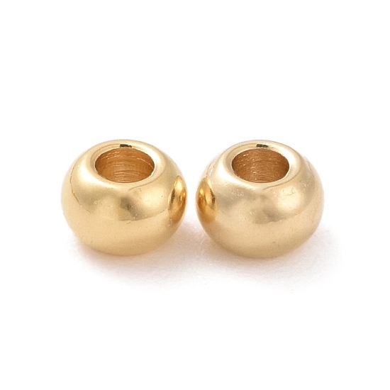 Picture of Stainless Steel Bead 6x5mm round 24kt Gold Plated x10 