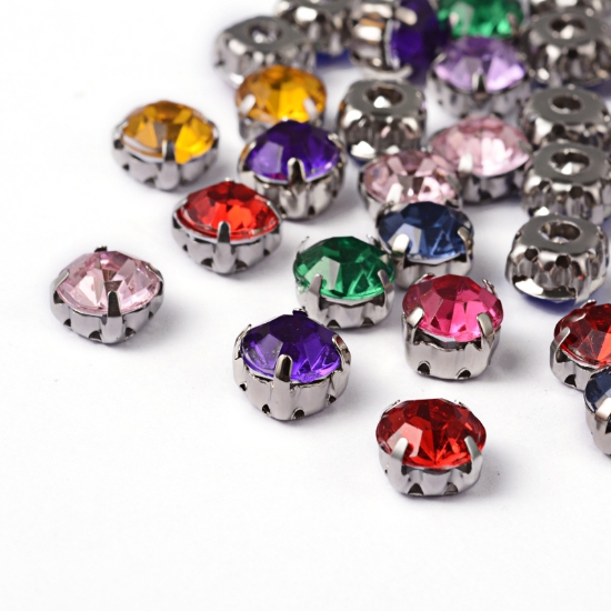 Picture of Sew-On Acrylic Rhinestones 5mm with Brass setting Color Mix x500