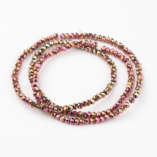 Picture of Faceted Rondelle 2x3mm Metallic Rose Gold x34cm