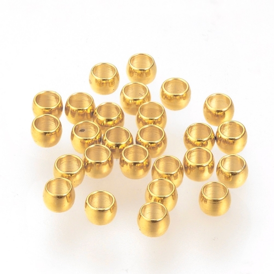 Picture of Stainless Steel Crimp Bead 2x1,5mm rondelle 24kt Gold Plated x100