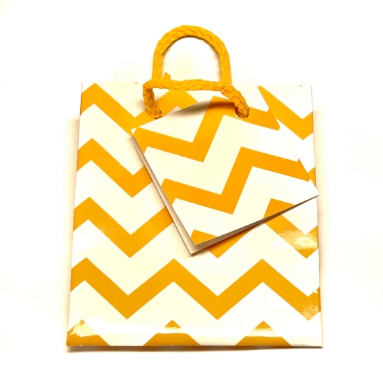 Picture of Gift Tote Bag Chevron 9x7,5cm Orange x5