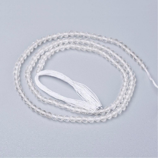 Picture of Quartz Crystal bead 3mm faceted round x40cm