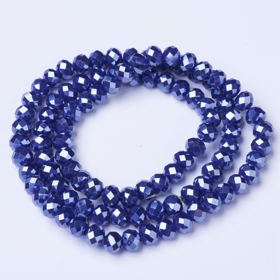 Picture of Faceted Rondelle 6x8mm Dark Indigo Pearl x38cm