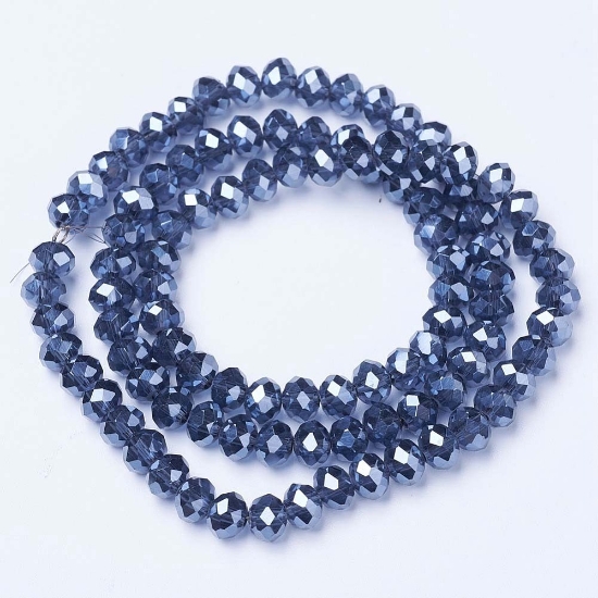 Picture of Faceted Rondelle 3x4mm Navy Blue Pearl x38cm