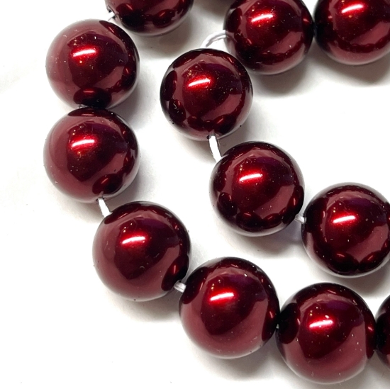 Picture of Preciosa Nacre Round Maxima 12mm Bordeaux Pearl x6