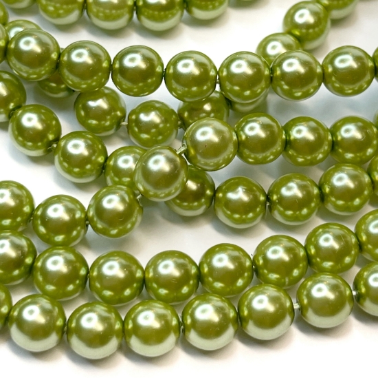 Picture of Czech Glass Pearls 6mm Olivine x75