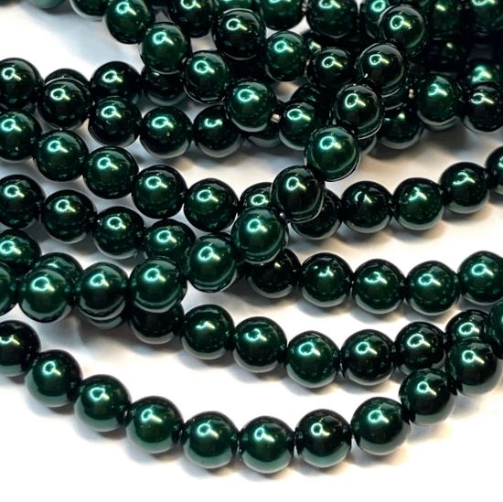 Picture of Czech Glass Pearls 4mm Deep Emerald x120