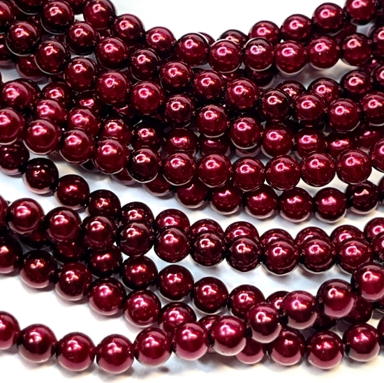 Picture of Czech Glass Pearls 4mm Burgundy x120