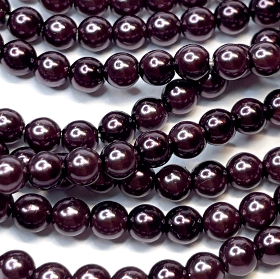 Picture of Czech Glass Pearls 6mm Eggplant x75