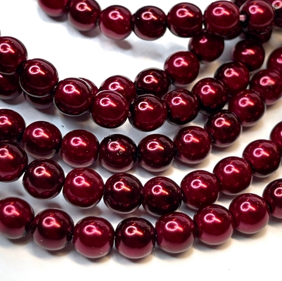 Picture of Czech Glass Pearls 6mm Burgundy x75