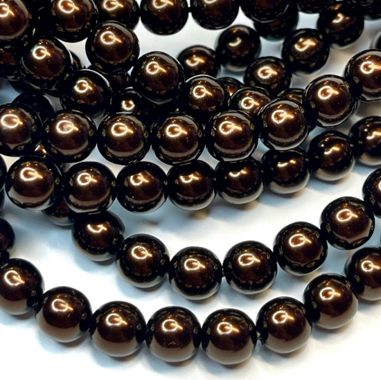 Picture of Czech Glass Pearls 8mm Bronze x75