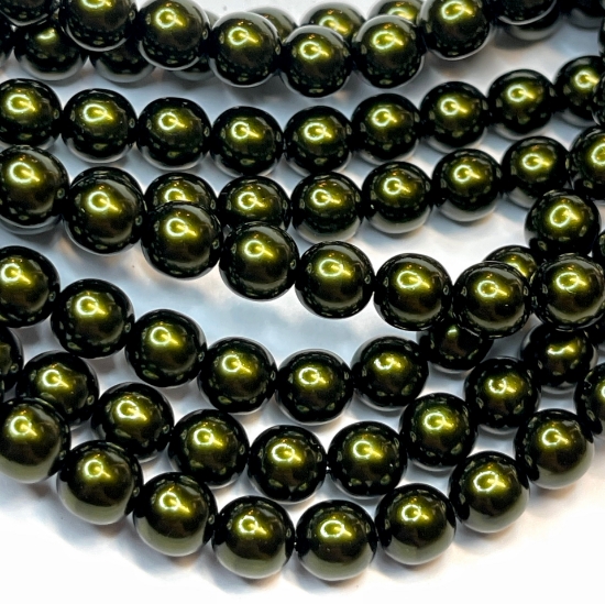 Picture of Czech Glass Pearls 8mm Hunter Green x75