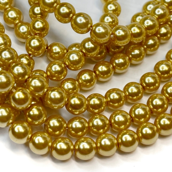 Picture of Czech Glass Pearls 8mm Gold x75