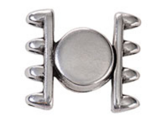 Picture of Cymbal - Ateni IV Superduo Magnetic Clasp 18x16mm Silver Plate x1