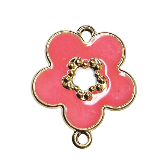 Picture of Link Epoxy 40x34mm Rose Flower Gold Plated x1