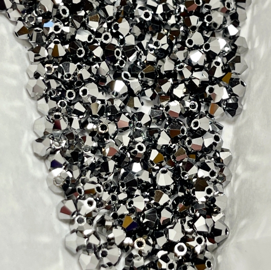 Picture of Preciosa Bead Rondell 3mm Jet Light Hematite Full x100