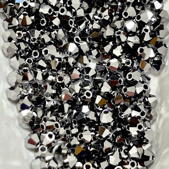 Picture of Preciosa Bead Rondell 4mm Jet Light Hematite Full x100