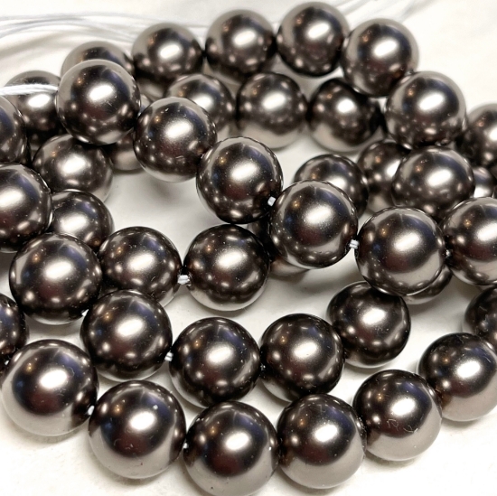 Picture of Preciosa Nacre Round Maxima 10mm Dark Grey Pearl x5