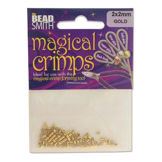 Picture of BeadSmith Tube Crimp Magical 2mm Gold Plate  x100