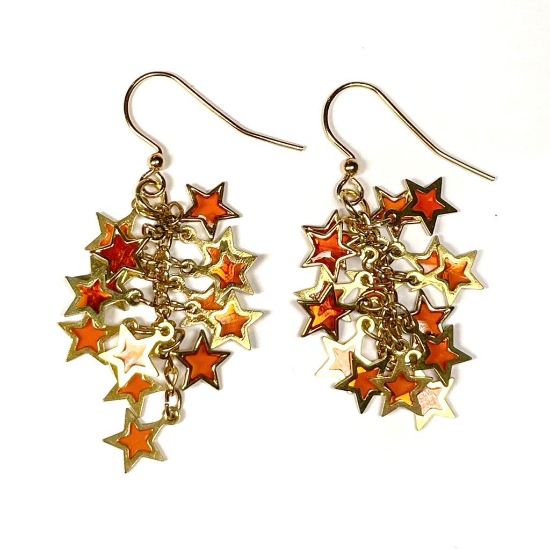 Picture of Star Cluster 32x16mm Gold Plated Orange x1