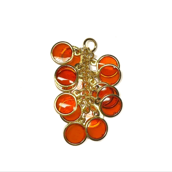 Picture of Round Cluster 32x16mm Gold Plated Orange x1