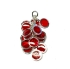 Picture of Round Cluster 32x16mm Silver Plated Red x1