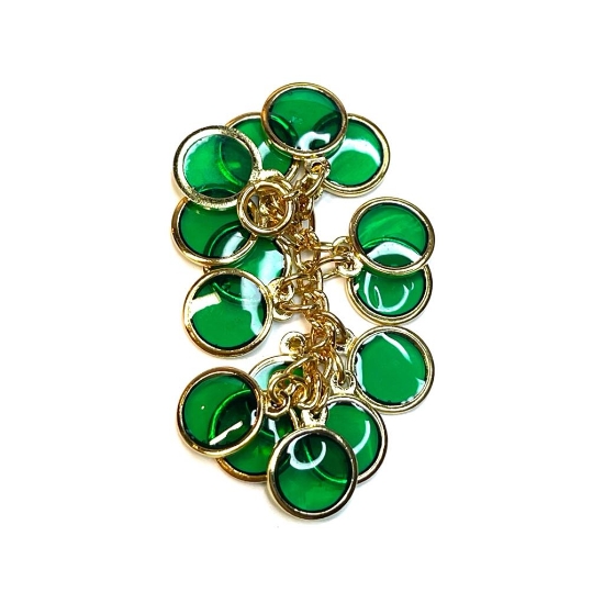 Picture of Round Cluster 32x16mm Gold Plated Emerald x1