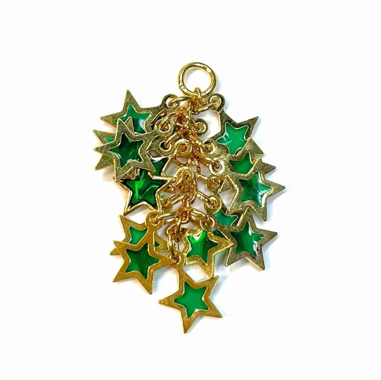 Picture of Star Cluster 32x16mm Gold Plated Emerald x1