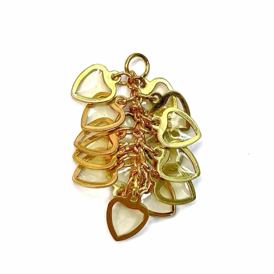 Picture of Heart Cluster 32x16mm Gold Plated Golden Shadow x1 