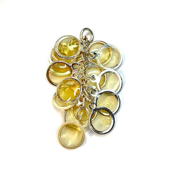 Picture of Round Cluster 32x16mm Silver Plated Golden Shadow x1