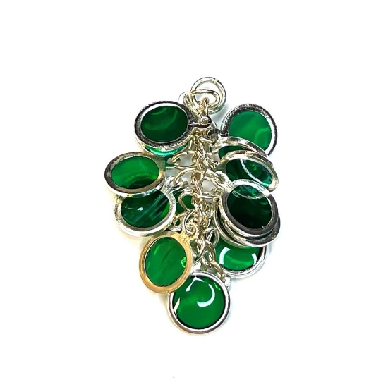 Picture of Round Cluster 32x16mm Silver Plated Emerald x1