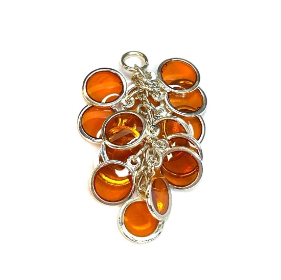 Picture of Round Cluster 32x16mm Silver Plated Orange x1