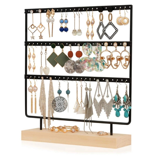 Picture of Earring Display 29x28cm Black / Wood x1