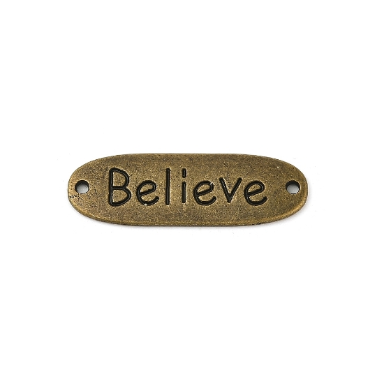 Picture of Connector "Believe" 34x11mm Bronze x10