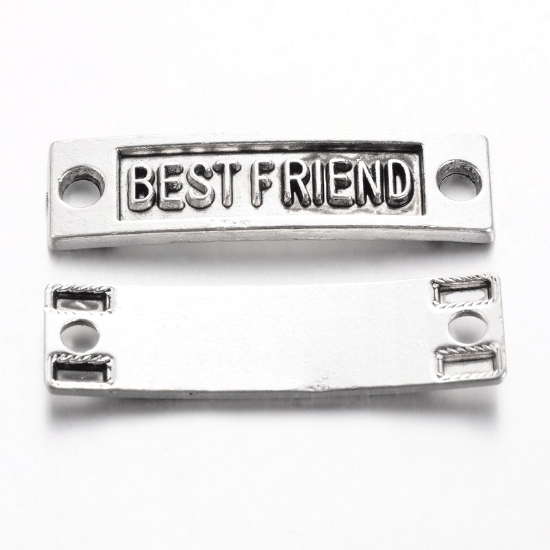 Picture of Connector "Best Friend" 35x9mm Antique Silver x10