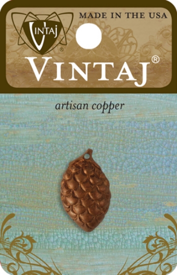 Picture of Vintaj Pendant 3D Pine Cone 22mm Artisan Copper x1