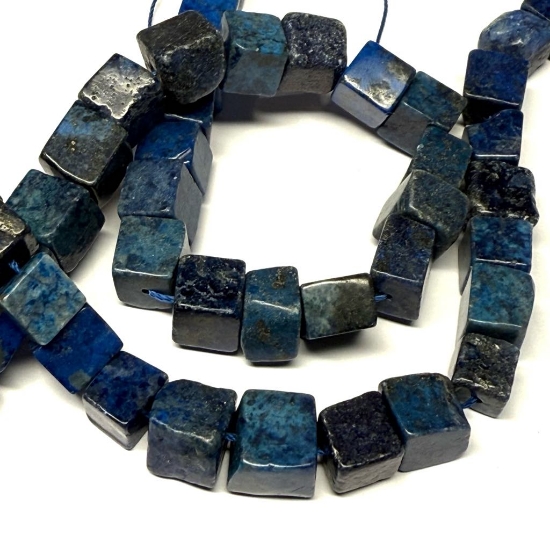 Picture of Lapis Lazuli bead medium irregular cube x10