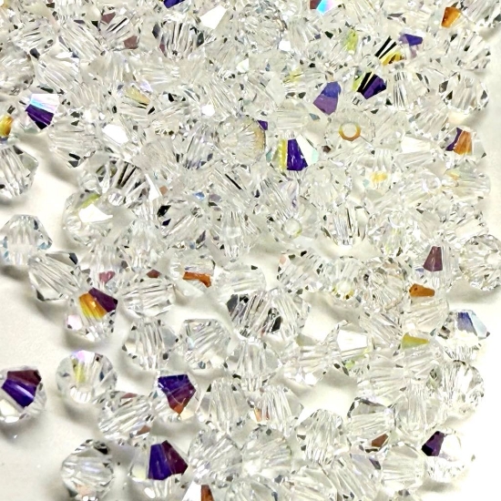 Picture of Preciosa Bead Rondell 4mm Crystal Glitter x100