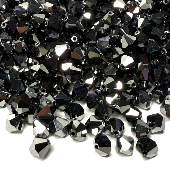 Picture of Preciosa Bead Rondell 6mm Jet Hematite Full x24