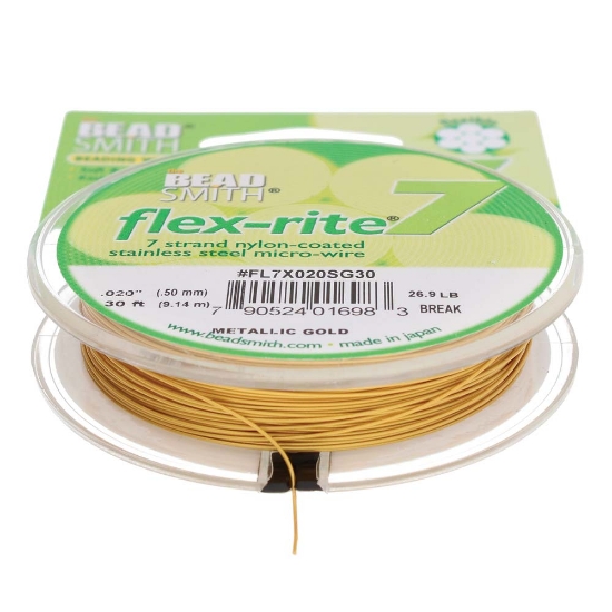 Picture of Flexrite 7 strand 0.50mm Metallic Satin Gold x9.2m 