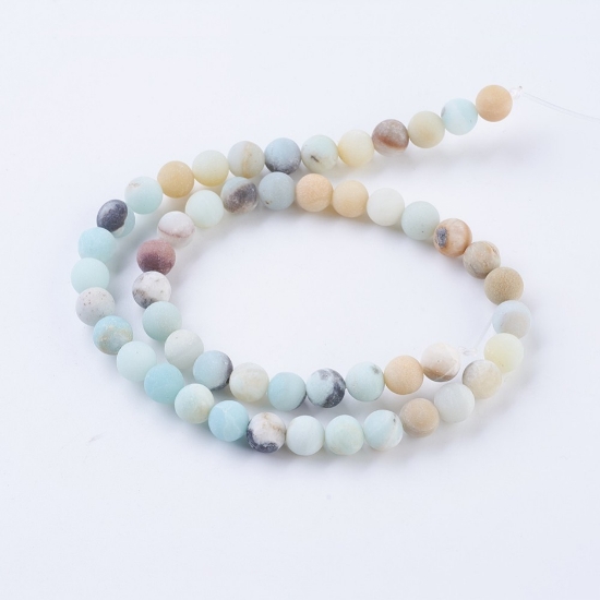 Picture of Frosted Amazonite bead 8mm round x38cm