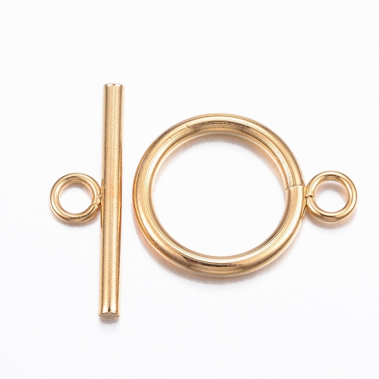 Picture of Stainless Steel Clasp Toggle  16mm 18kt Gold Plated x1