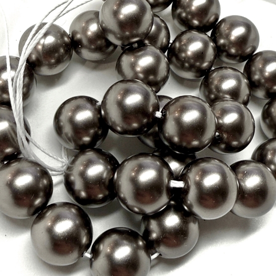 Picture of Preciosa Nacre Round Maxima 12mm Dark Grey Pearl x6