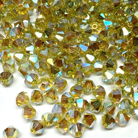 Picture of Preciosa Bead Rondell 4mm Acid Yellow AB2X x100