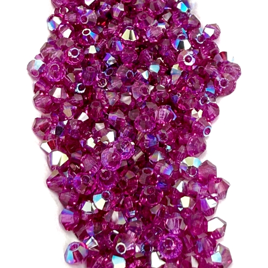 Picture of Preciosa Bead Rondell 3mm Fuchsia Glitter x100