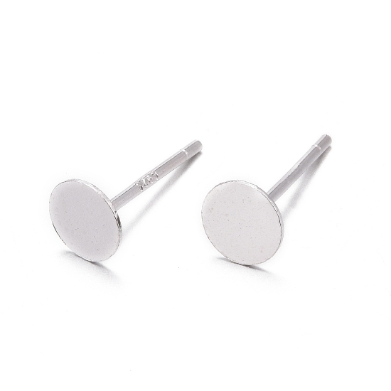 Picture of 925 Silver Ear Stud 5mm flat pad x2