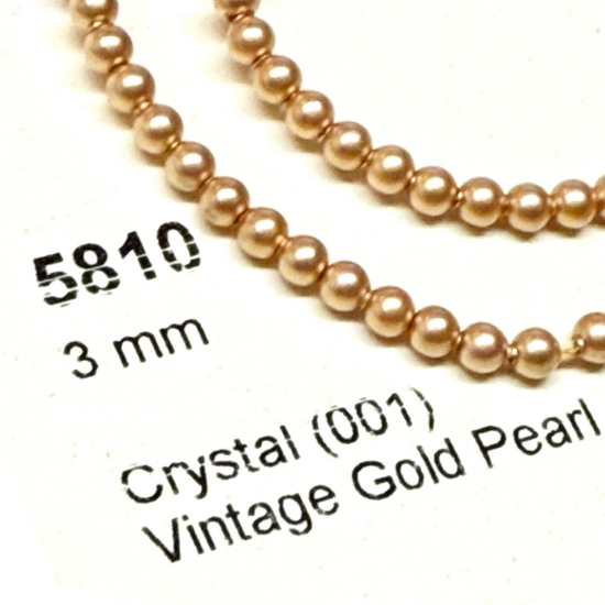 Picture of Swarovski 5810 Pearls 3mm Vintage Gold Pearl x100