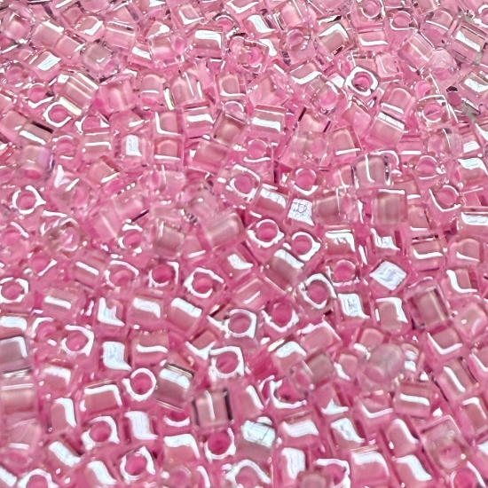 Picture of Miyuki Cubes 1.8mm 207 Crystal Lined Pink x10g