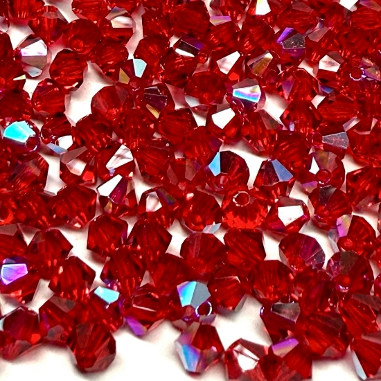 Picture of Preciosa Bead Rondell 4mm Light Siam Glitter x100 