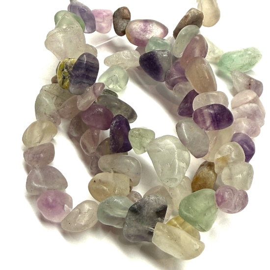 Picture of Rainbow Fluorite (natural) small to extra-large pebble and medium chip x38cm